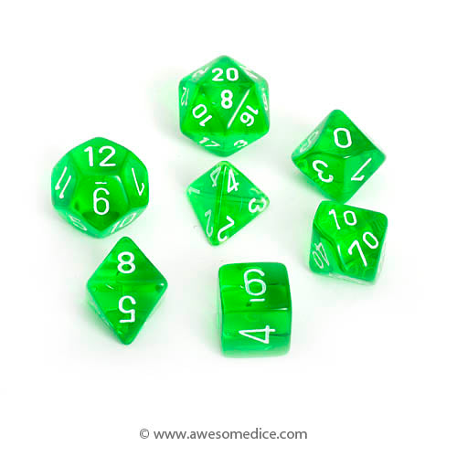 Translucent Green 7-Dice Set