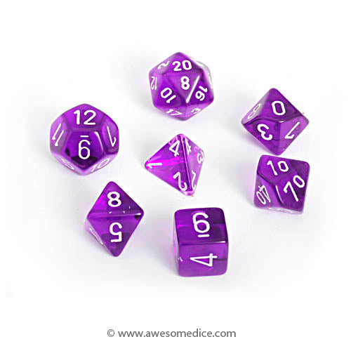 Translucent Purple 7-Dice Set