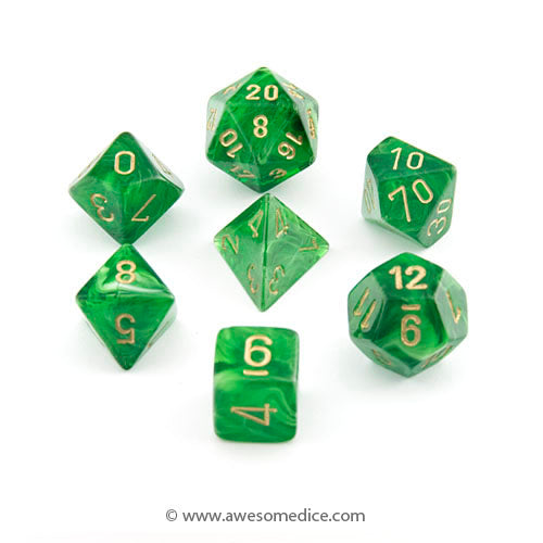 Vortex Green 7-Dice Set