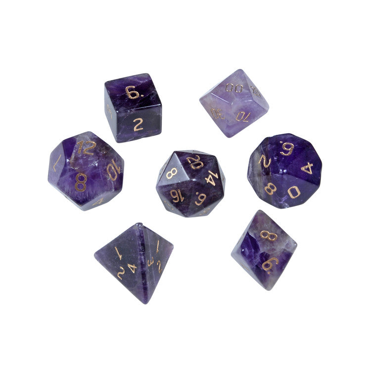 Amethyst Stone Dice Set