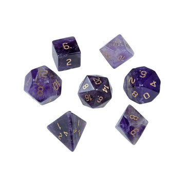 Amethyst Stone Dice Set
