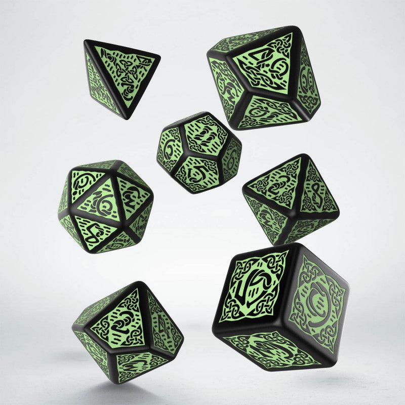 Celtic Black & Green Dice Set