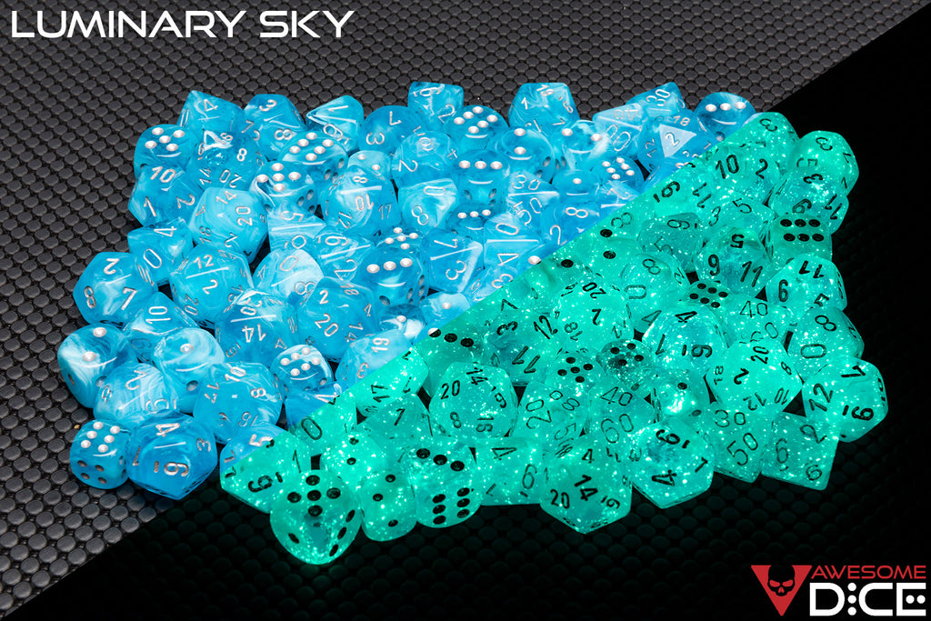 Preorder Now: Luminary Sky Glow in the Dark 7-Dice Set