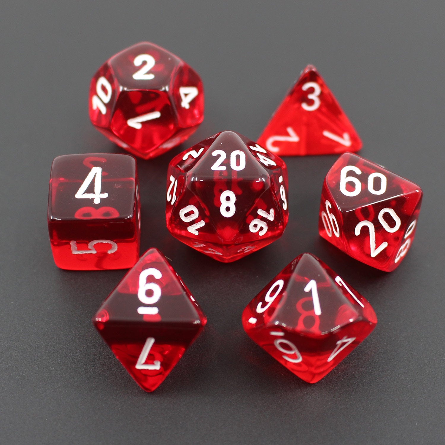 Translucent Red 7-Dice Set