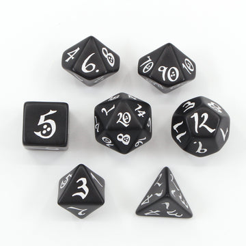 Opaque Black Samurai 7-Dice Set