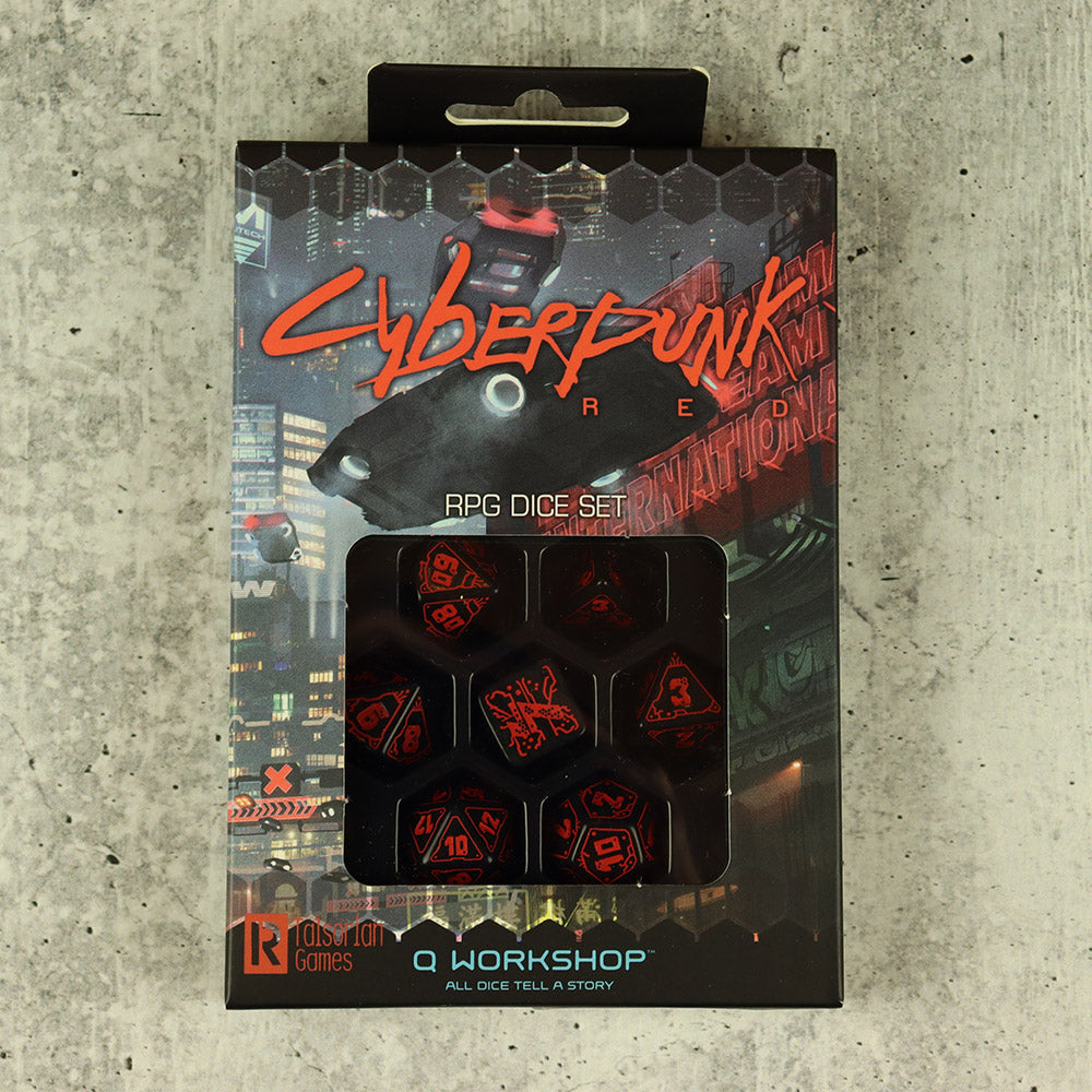 Cyberpunk RED 7-Dice Set – Awesome Dice