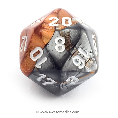 Single Gemini Copper-Steel d20