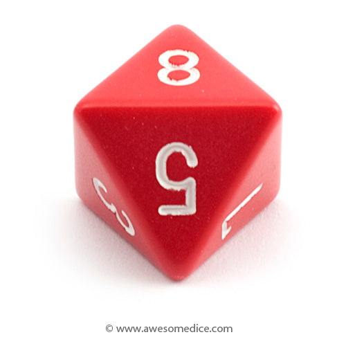 Single Opaque Red d8