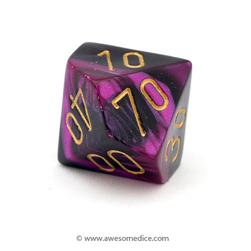 Single Gemini Black-Purple d10 Percentile