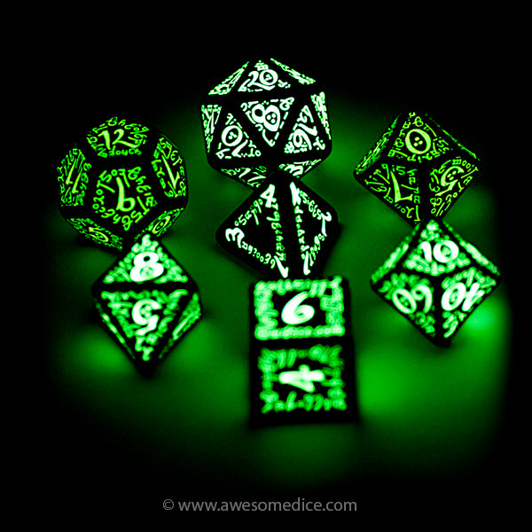 Glow in the Dark Elven Dice