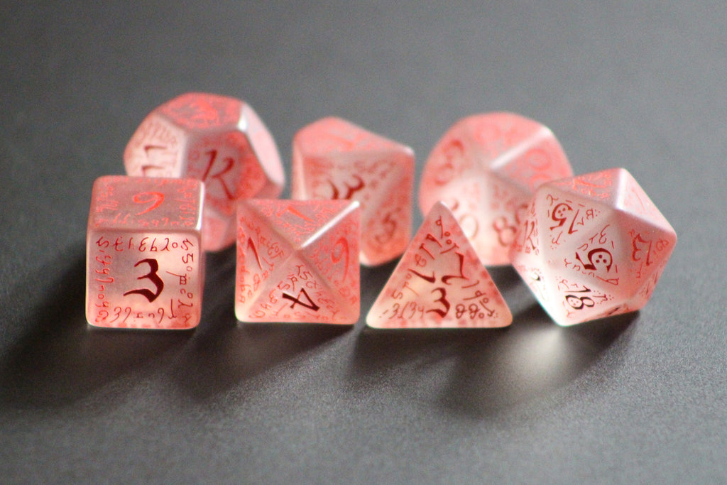 Elven Translucent Red 7-Dice Set
