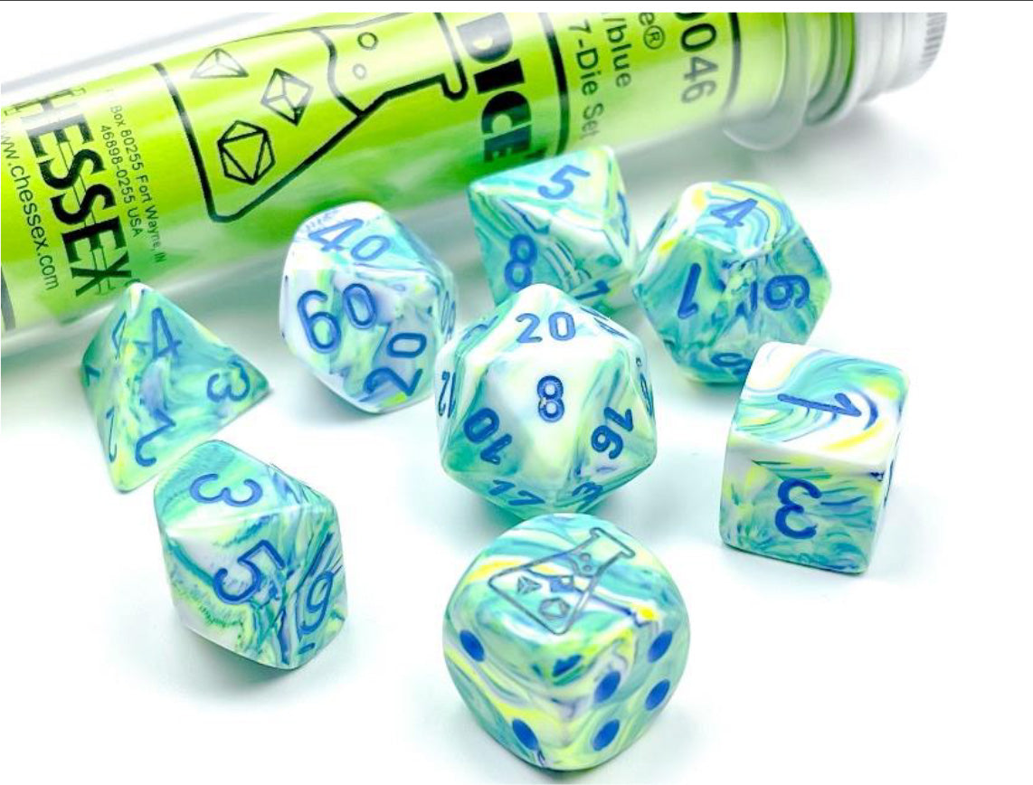 Festive® Garden/blue 7-Dice Set