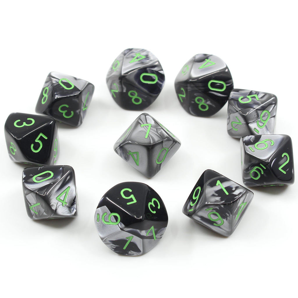 Gemini Black-Grey 10d10 Dice Set