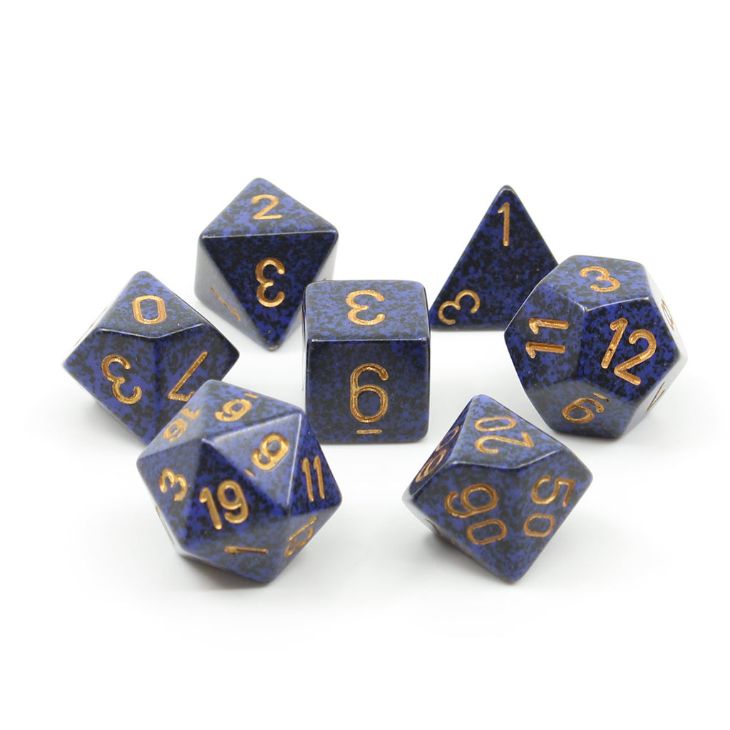 Speckled Golden Cobalt 7-Dice Set