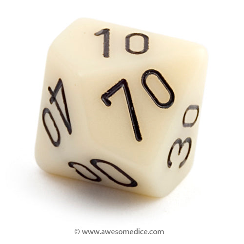 Single Opaque White d10 Percentile