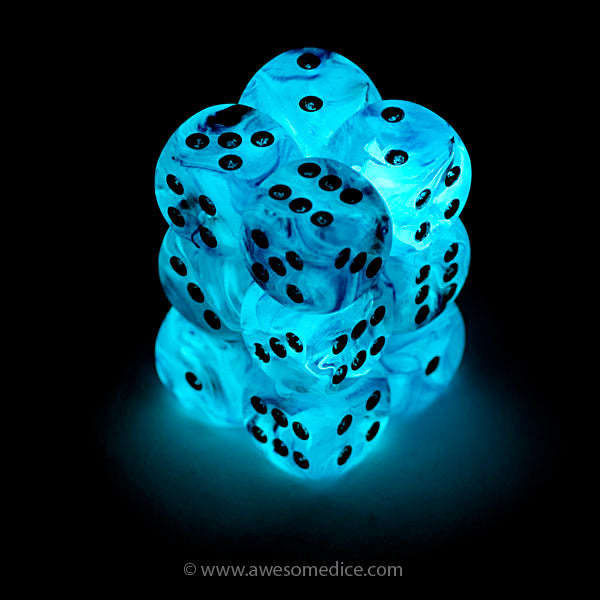 Pink Ghostly Glow 12d6 Dice Set