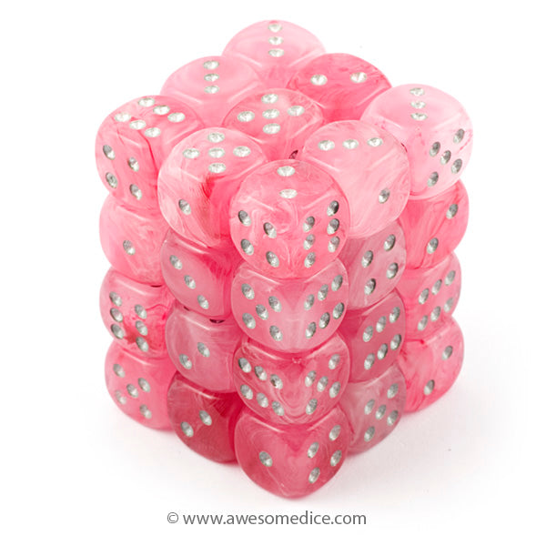 Pink Ghostly Glow 36d6 Dice Set