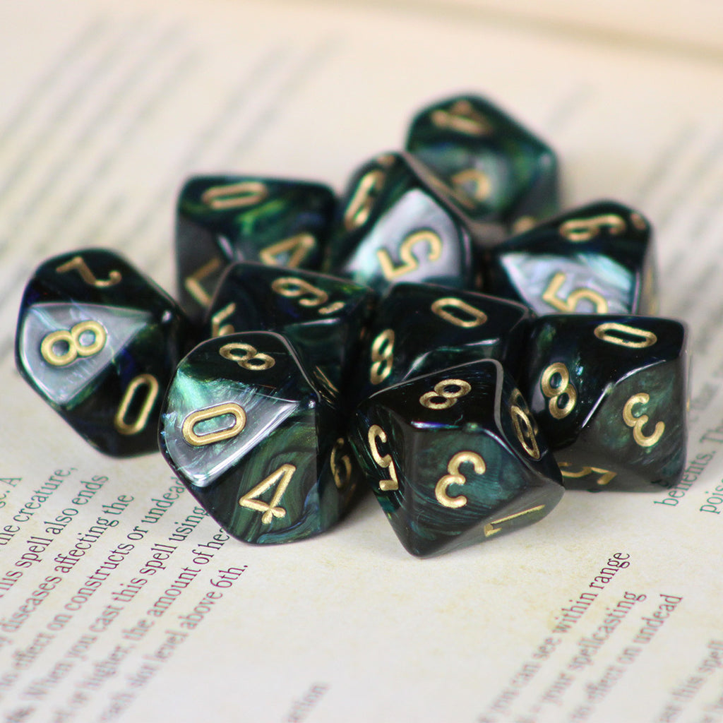 Scarab Jade 10d10 Dice Set