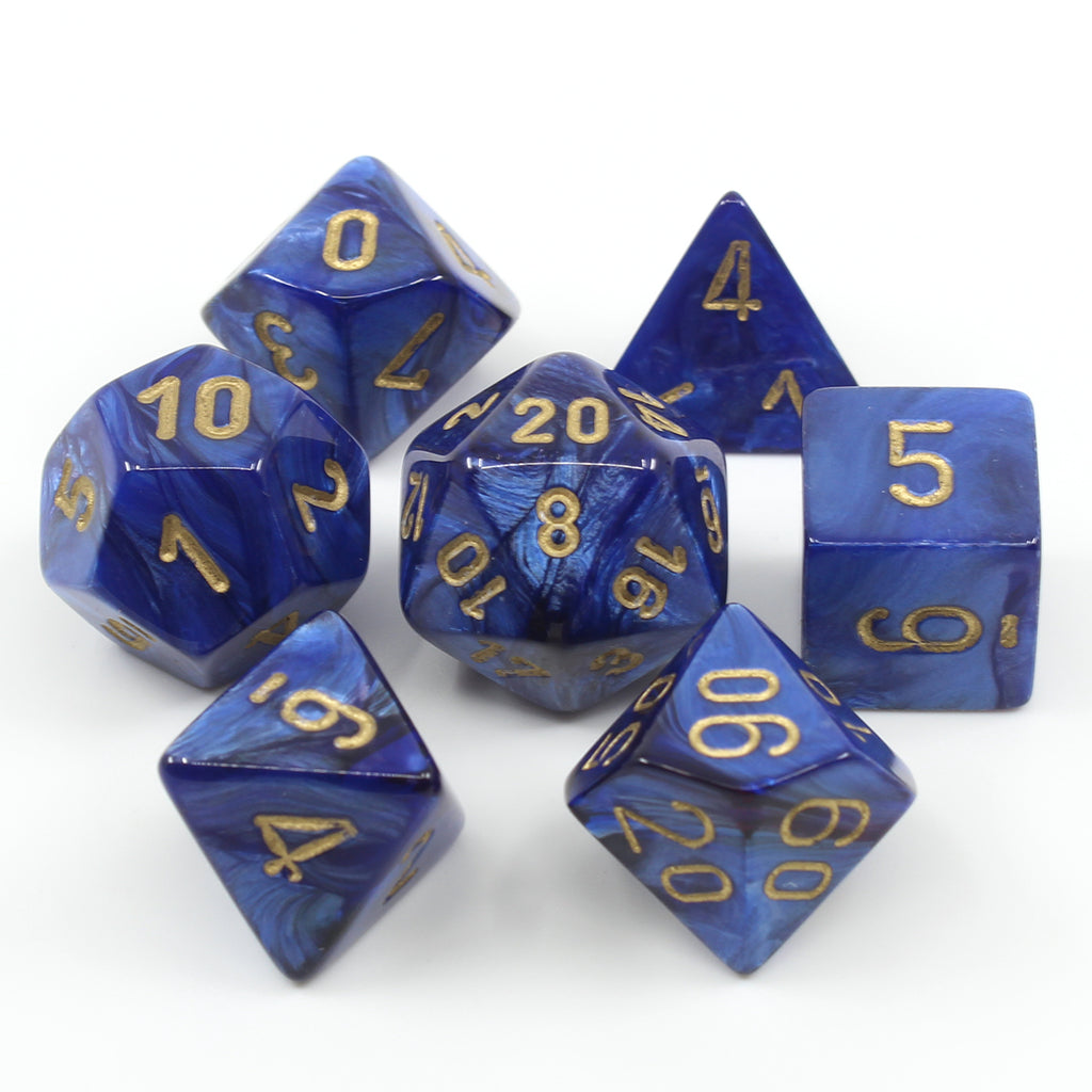 Scarab Royal Blue 7-Dice Set