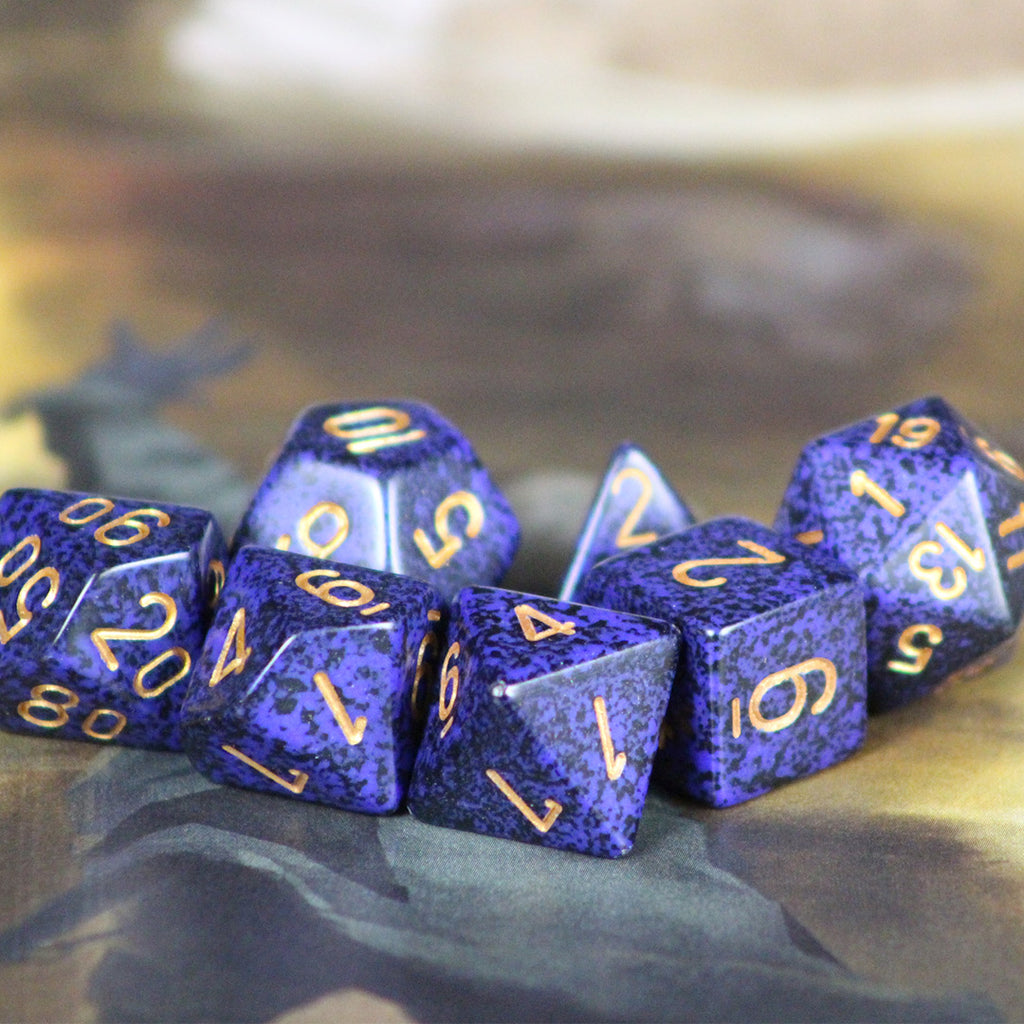 Speckled Golden Cobalt 7-Dice Set